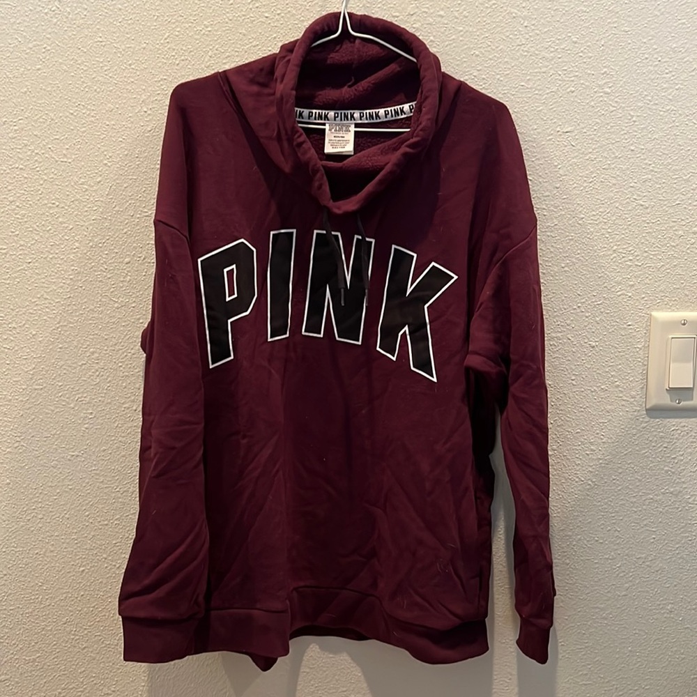 PINK women’s size medium cowl neck sweatshirt